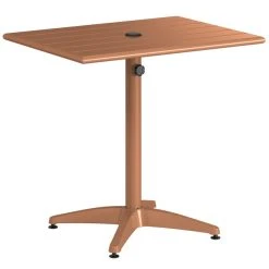 Lancaster Table & Seating 24" X 32" Brown Powder-Coated Aluminum Dining Height Outdoor Table With Umbrella Hole And 2 Side Chairs 8 Lancaster Table & Seating 24" X 32" Brown Powder-Coated Aluminum Dining Height Outdoor Table With Umbrella Hole And 2 Side Chairs -Zown Shop 2309980