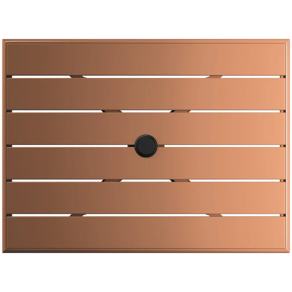 Lancaster Table & Seating 24" X 32" Brown Powder-Coated Aluminum Dining Height Outdoor Table With Umbrella Hole And 2 Side Chairs 5 Lancaster Table & Seating 24" X 32" Brown Powder-Coated Aluminum Dining Height Outdoor Table With Umbrella Hole And 2 Side Chairs - Image 5