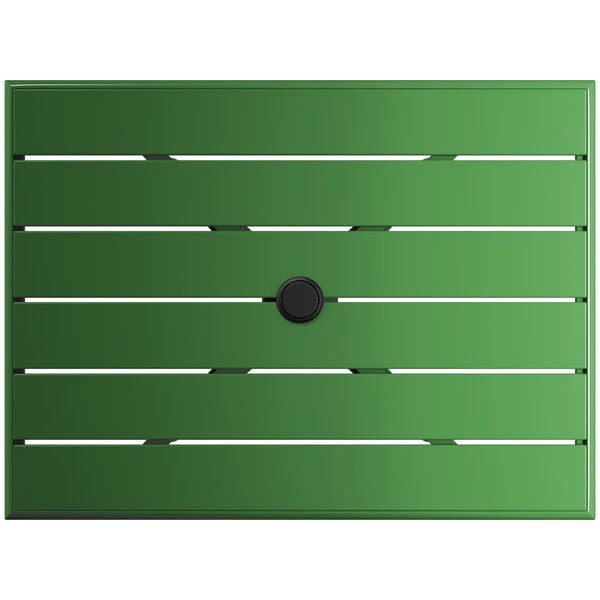 Lancaster Table & Seating 24" X 32" Green Powder-Coated Aluminum Dining Height Outdoor Table With Umbrella Hole 3 Lancaster Table & Seating 24" X 32" Green Powder-Coated Aluminum Dining Height Outdoor Table With Umbrella Hole - Image 3