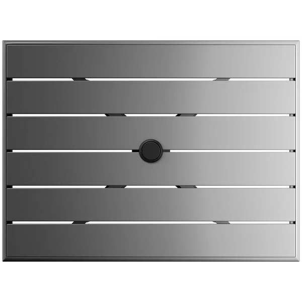 Lancaster Table & Seating 24" X 32" Matte Gray Powder-Coated Aluminum Dining Height Outdoor Table With Umbrella Hole And 2 Side Chairs 5 Lancaster Table & Seating 24" X 32" Matte Gray Powder-Coated Aluminum Dining Height Outdoor Table With Umbrella Hole And 2 Side Chairs - Image 5