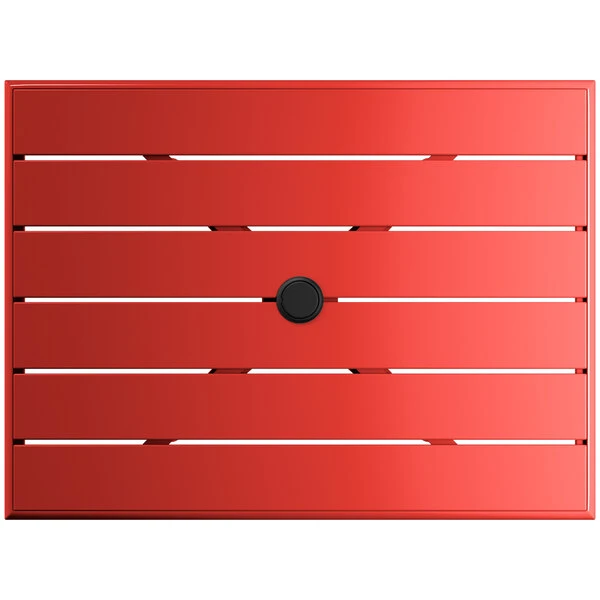 Lancaster Table & Seating 24" X 32" Red Powder-Coated Aluminum Dining Height Outdoor Table With Umbrella Hole And 2 Arm Chairs 5 Lancaster Table & Seating 24" X 32" Red Powder-Coated Aluminum Dining Height Outdoor Table With Umbrella Hole And 2 Arm Chairs - Image 5