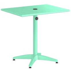 Lancaster Table & Seating 24" X 32" Seafoam Powder-Coated Aluminum Standard Height Outdoor Table With Umbrella Hole And 2 Arm Chairs 8 Lancaster Table & Seating 24" X 32" Seafoam Powder-Coated Aluminum Standard Height Outdoor Table With Umbrella Hole And 2 Arm Chairs -Zown Shop 2310006