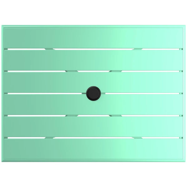 Lancaster Table & Seating 24" X 32" Seafoam Powder-Coated Aluminum Standard Height Outdoor Table With Umbrella Hole And 2 Arm Chairs 5 Lancaster Table & Seating 24" X 32" Seafoam Powder-Coated Aluminum Standard Height Outdoor Table With Umbrella Hole And 2 Arm Chairs - Image 5