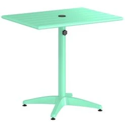 Lancaster Table & Seating 24" X 32" Seafoam Powder-Coated Aluminum Standard Height Outdoor Table With Umbrella Hole And 2 Side Chairs 8 Lancaster Table & Seating 24" X 32" Seafoam Powder-Coated Aluminum Standard Height Outdoor Table With Umbrella Hole And 2 Side Chairs -Zown Shop 2310008