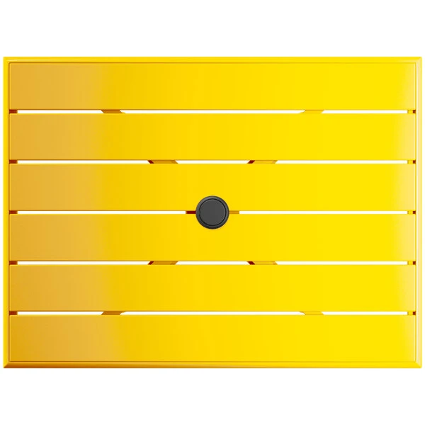 Lancaster Table & Seating 24" X 32" Yellow Powder-Coated Aluminum Standard Height Outdoor Table With Umbrella Hole And 2 Arm Chairs 5 Lancaster Table & Seating 24" X 32" Yellow Powder-Coated Aluminum Standard Height Outdoor Table With Umbrella Hole And 2 Arm Chairs - Image 5