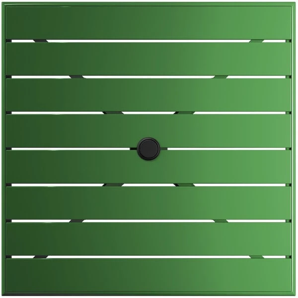 Lancaster Table & Seating 32" X 32" Green Powder-Coated Aluminum Dining Height Outdoor Table With Umbrella Hole 3 Lancaster Table & Seating 32" X 32" Green Powder-Coated Aluminum Dining Height Outdoor Table With Umbrella Hole - Image 3