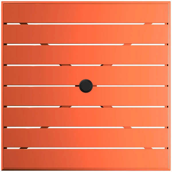 Lancaster Table & Seating 32" X 32" Orange Powder-Coated Aluminum Standard Height Outdoor Table With Umbrella Hole And 4 Side Chairs 5 Lancaster Table & Seating 32" X 32" Orange Powder-Coated Aluminum Standard Height Outdoor Table With Umbrella Hole And 4 Side Chairs - Image 5