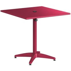 Lancaster Table & Seating 32" X 32" Sangria Powder-Coated Aluminum Standard Height Outdoor Table With Umbrella Hole And 4 Side Chairs 8 Lancaster Table & Seating 32" X 32" Sangria Powder-Coated Aluminum Standard Height Outdoor Table With Umbrella Hole And 4 Side Chairs -Zown Shop 2310072