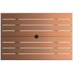 Lancaster Table & Seating 32" X 48" Brown Powder-Coated Aluminum Dining Height Outdoor Table With Umbrella Hole 5 Lancaster Table & Seating 32" X 48" Brown Powder-Coated Aluminum Dining Height Outdoor Table With Umbrella Hole -Zown Shop 2310087