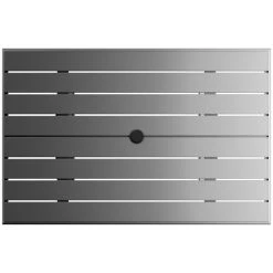 Lancaster Table & Seating 32" X 48" Gray Powder-Coated Aluminum Dining Height Outdoor Table With Umbrella Hole -Zown Shop 2310101