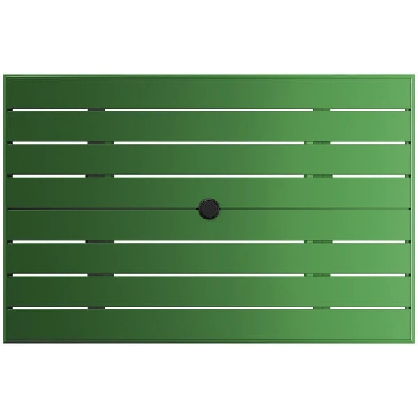 Lancaster Table & Seating 32" X 48" Green Powder-Coated Aluminum Standard Height Outdoor Table With Umbrella Hole And 4 Arm Chairs 5 Lancaster Table & Seating 32" X 48" Green Powder-Coated Aluminum Standard Height Outdoor Table With Umbrella Hole And 4 Arm Chairs - Image 5