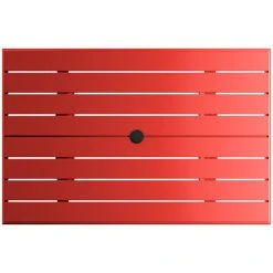 Lancaster Table & Seating 32" X 48" Red Powder-Coated Aluminum Dining Height Outdoor Table With Umbrella Hole -Zown Shop 2310109