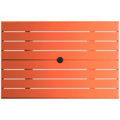 Lancaster Table & Seating 32" X 48" Orange Powder-Coated Aluminum Dining Height Outdoor Table With Umbrella Hole -Zown Shop 2310116