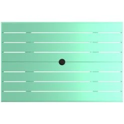 Lancaster Table & Seating 32" X 48" Seafoam Powder-Coated Aluminum Standard Height Outdoor Table With Umbrella Hole And 4 Arm Chairs -Zown Shop 2310124