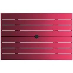 Lancaster Table & Seating 32" X 48" Sangria Powder-Coated Aluminum Standard Height Outdoor Table With Umbrella Hole And 4 Arm Chairs -Zown Shop 2310130