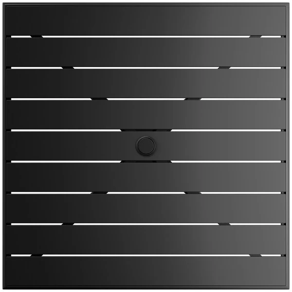 Lancaster Table & Seating 36" X 36" Black Powder-Coated Aluminum Standard Height Outdoor Table With Umbrella Hole And 4 Arm Chairs 5 Lancaster Table & Seating 36" X 36" Black Powder-Coated Aluminum Standard Height Outdoor Table With Umbrella Hole And 4 Arm Chairs - Image 5