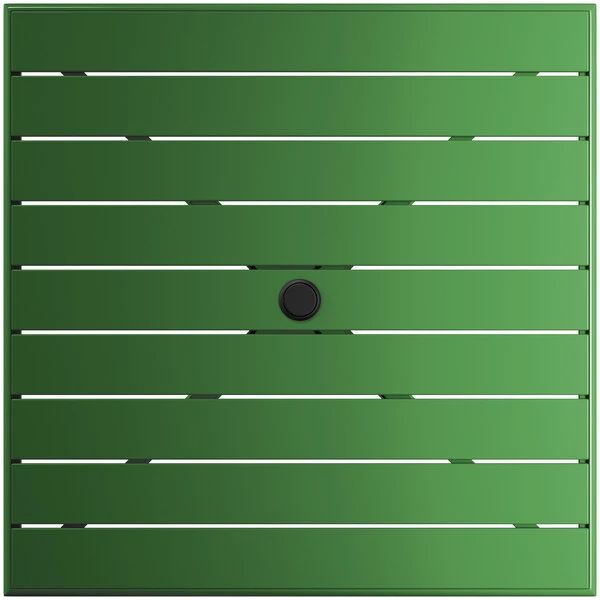 Lancaster Table & Seating 36" X 36" Green Powder-Coated Aluminum Dining Height Outdoor Table With Umbrella Hole 3 Lancaster Table & Seating 36" X 36" Green Powder-Coated Aluminum Dining Height Outdoor Table With Umbrella Hole - Image 3