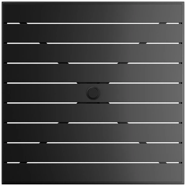 Lancaster Table & Seating 36" X 36" Black Powder-Coated Aluminum Standard Height Outdoor Table With Umbrella Hole And 4 Side Chairs 5 Lancaster Table & Seating 36" X 36" Black Powder-Coated Aluminum Standard Height Outdoor Table With Umbrella Hole And 4 Side Chairs - Image 5