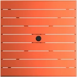 Lancaster Table & Seating 36" X 36" Orange Powder-Coated Aluminum Standard Height Outdoor Table With Umbrella Hole And 4 Arm Chairs -Zown Shop 2310181