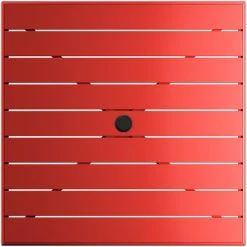 Lancaster Table & Seating 36" X 36" Red Powder-Coated Aluminum Dining Height Outdoor Table With Umbrella Hole And 4 Arm Chairs -Zown Shop 2310187