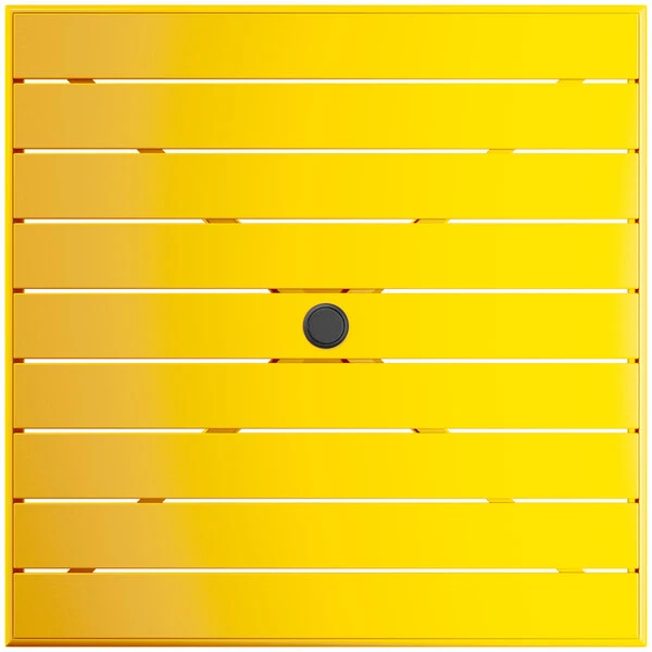 Lancaster Table & Seating 36" X 36" Yellow Powder-Coated Aluminum Dining Height Outdoor Table With Umbrella Hole 3 Lancaster Table & Seating 36" X 36" Yellow Powder-Coated Aluminum Dining Height Outdoor Table With Umbrella Hole - Image 3