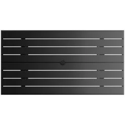 Lancaster Table & Seating 32" X 60" Black Powder-Coated Aluminum Standard Height Outdoor Table With Umbrella Hole And 6 Side Chairs 9 Lancaster Table & Seating 32" X 60" Black Powder-Coated Aluminum Standard Height Outdoor Table With Umbrella Hole And 6 Side Chairs -Zown Shop 2310631