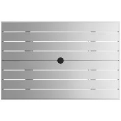 Lancaster Table & Seating 32" X 48" Silver Powder-Coated Aluminum Dining Height Outdoor Table With Umbrella Hole And 4 Arm Chairs -Zown Shop 2310990