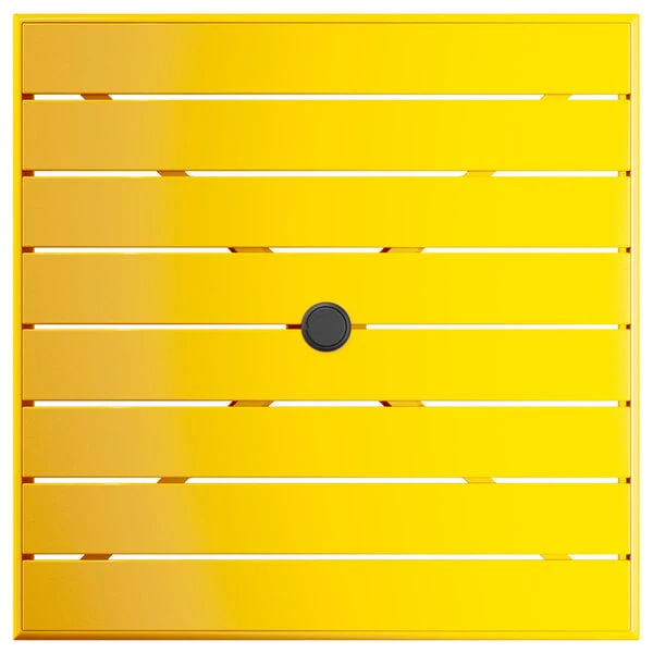 Lancaster Table & Seating 32" X 32" Yellow Powder-Coated Aluminum Bar Height Outdoor Table With Umbrella Hole 3 Lancaster Table & Seating 32" X 32" Yellow Powder-Coated Aluminum Bar Height Outdoor Table With Umbrella Hole - Image 3