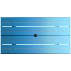 Lancaster Table & Seating 32" X 60" Blue Powder-Coated Aluminum Dining Height Outdoor Table With Umbrella Hole -Zown Shop 2311567