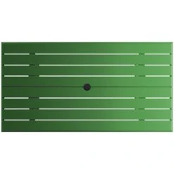 Lancaster Table & Seating 32" X 60" Green Powder-Coated Aluminum Dining Height Outdoor Table With Umbrella Hole -Zown Shop 2311571