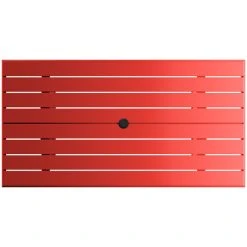 Lancaster Table & Seating 32" X 60" Red Powder-Coated Aluminum Dining Height Outdoor Table With Umbrella Hole -Zown Shop 2311577