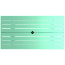 Lancaster Table & Seating 32" X 60" Sea Foam Powder-Coated Aluminum Dining Height Outdoor Table With Umbrella Hole -Zown Shop 2311579