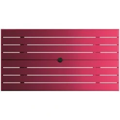 Lancaster Table & Seating 32" X 60" Sangria Powder-Coated Aluminum Dining Height Outdoor Table With Umbrella Hole -Zown Shop 2311581