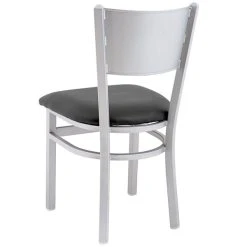 BFM Seating Axel Silver Mist Steel Side Chair With Black Padded Vinyl Seat 5 BFM Seating Axel Silver Mist Steel Side Chair With Black Padded Vinyl Seat -Zown Shop 2313304