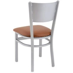 BFM Seating Axel Silver Mist Steel Side Chair With Light Brown Padded Vinyl Seat 5 BFM Seating Axel Silver Mist Steel Side Chair With Light Brown Padded Vinyl Seat -Zown Shop 2313310
