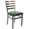 BFM Seating Lima Steel Side Chair With 2" Green Vinyl Seat And Clear Coat Frame