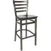 BFM Seating Lima Steel Bar Height Chair With Black Wooden Seat And Clear Coat Frame
