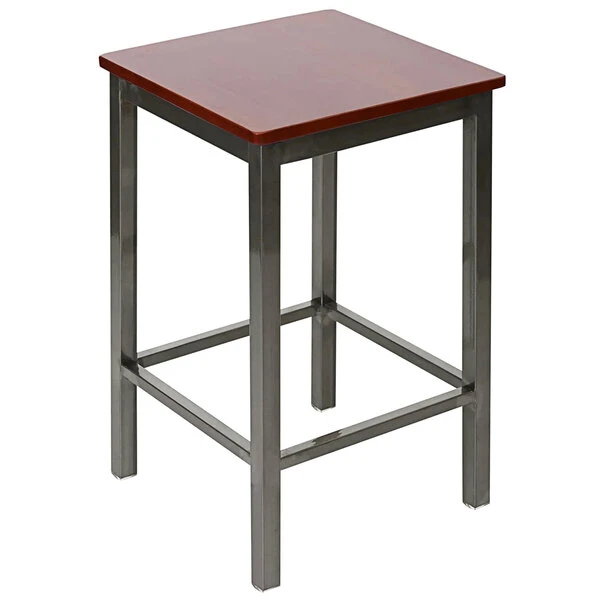 BFM Seating Trent Clear Coated Steel Counter Height Bar Stool With Mahogany Wooden Seat 1 BFM Seating Trent Clear Coated Steel Counter Height Bar Stool With Mahogany Wooden Seat