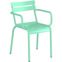 Lancaster Table & Seating 36" X 36" Seafoam Powder-Coated Aluminum Standard Height Outdoor Table With Umbrella Hole And 4 Arm Chairs 8 Lancaster Table & Seating 36" X 36" Seafoam Powder-Coated Aluminum Standard Height Outdoor Table With Umbrella Hole And 4 Arm Chairs -Zown Shop 2342508