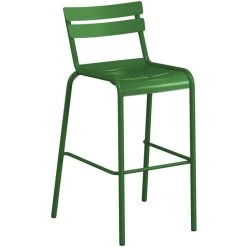 Lancaster Table & Seating 32" X 32" Green Powder-Coated Aluminum Bar Height Outdoor Table With Umbrella Hole And 4 Barstools -Zown Shop 2342574