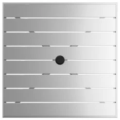 Lancaster Table & Seating 32" X 32" Silver Powder-Coated Aluminum Bar Height Outdoor Table With Umbrella Hole And 4 Barstools -Zown Shop 2342594