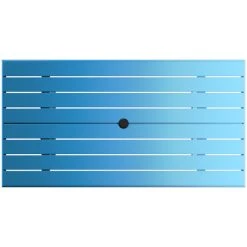 Lancaster Table & Seating 32" X 60" Blue Powder-Coated Aluminum Dining Height Outdoor Table With Umbrella Hole And 4 Arm Chairs -Zown Shop 2342606