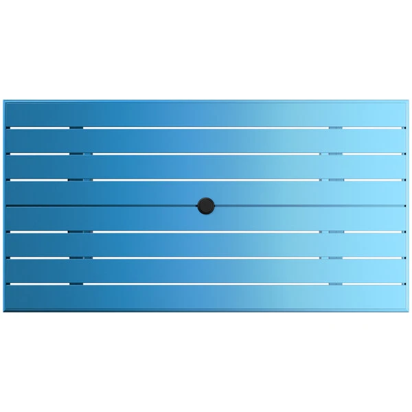 Lancaster Table & Seating 32" X 60" Blue Powder-Coated Aluminum Dining Height Outdoor Table With Umbrella Hole And 4 Side Chairs 5 Lancaster Table & Seating 32" X 60" Blue Powder-Coated Aluminum Dining Height Outdoor Table With Umbrella Hole And 4 Side Chairs - Image 5