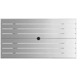 Lancaster Table & Seating 32" X 60" Silver Powder-Coated Aluminum Dining Height Outdoor Table With Umbrella Hole And 6 Side Chairs -Zown Shop 2342638