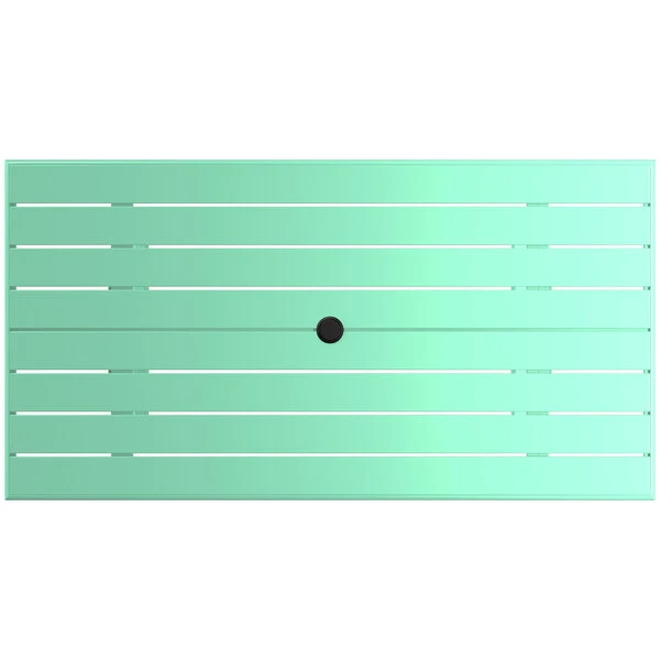 Lancaster Table & Seating 32" X 60" Seafoam Powder-Coated Aluminum Standard Height Outdoor Table With Umbrella Hole And 6 Side Chairs 5 Lancaster Table & Seating 32" X 60" Seafoam Powder-Coated Aluminum Standard Height Outdoor Table With Umbrella Hole And 6 Side Chairs - Image 5