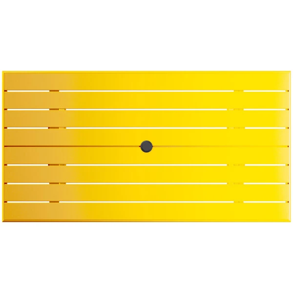 Lancaster Table & Seating 32" X 60" Yellow Powder-Coated Aluminum Standard Height Outdoor Table With Umbrella Hole And 4 Arm Chairs 5 Lancaster Table & Seating 32" X 60" Yellow Powder-Coated Aluminum Standard Height Outdoor Table With Umbrella Hole And 4 Arm Chairs - Image 5