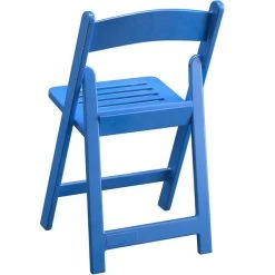 Lancaster Table & Seating Blue Resin Folding Chair With Slatted Seat -Zown Shop 2347947
