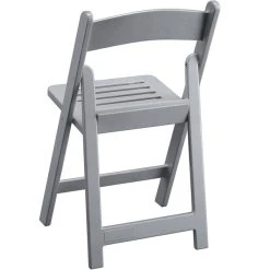 Lancaster Table & Seating Gray Resin Folding Chair With Slatted Seat -Zown Shop 2347951