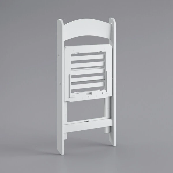 Lancaster Table & Seating White Resin Folding Chair With Slatted Seat 4 Lancaster Table & Seating White Resin Folding Chair With Slatted Seat - Image 4