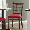 Lancaster Table & Seating Mahogany Wooden Window Back Chair With 2 1/2" Red Padded Seat